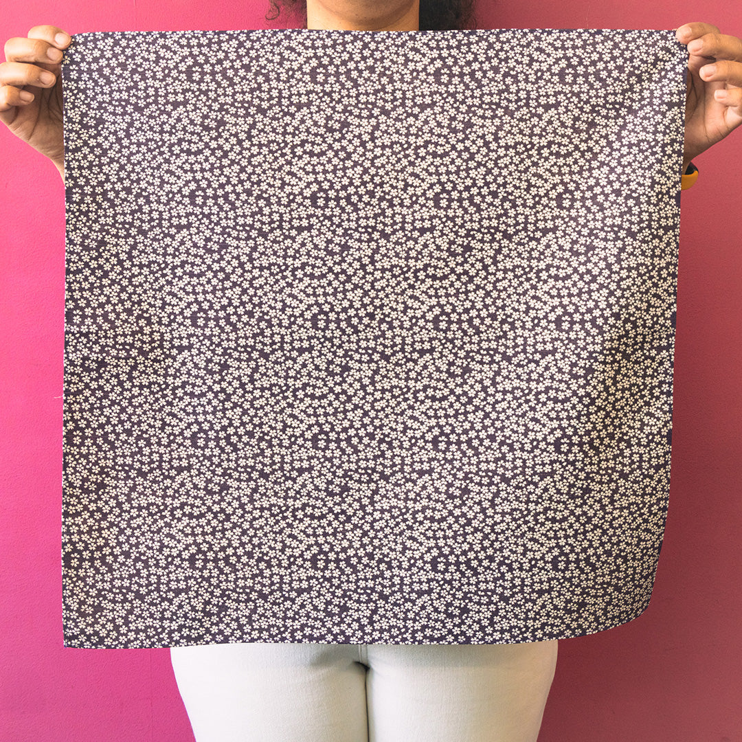 Double Sided Furoshiki 50cm | Asanoha Sakura Maroon & Gold