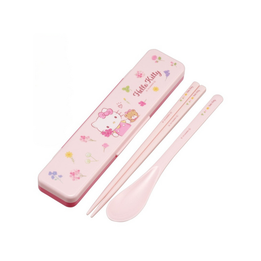 Hello Kitty Flower Chopsticks and Spoon Set