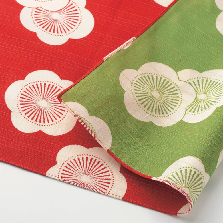 Isa Monyo Reversible Furoshiki 48cm | Ume Red and Green