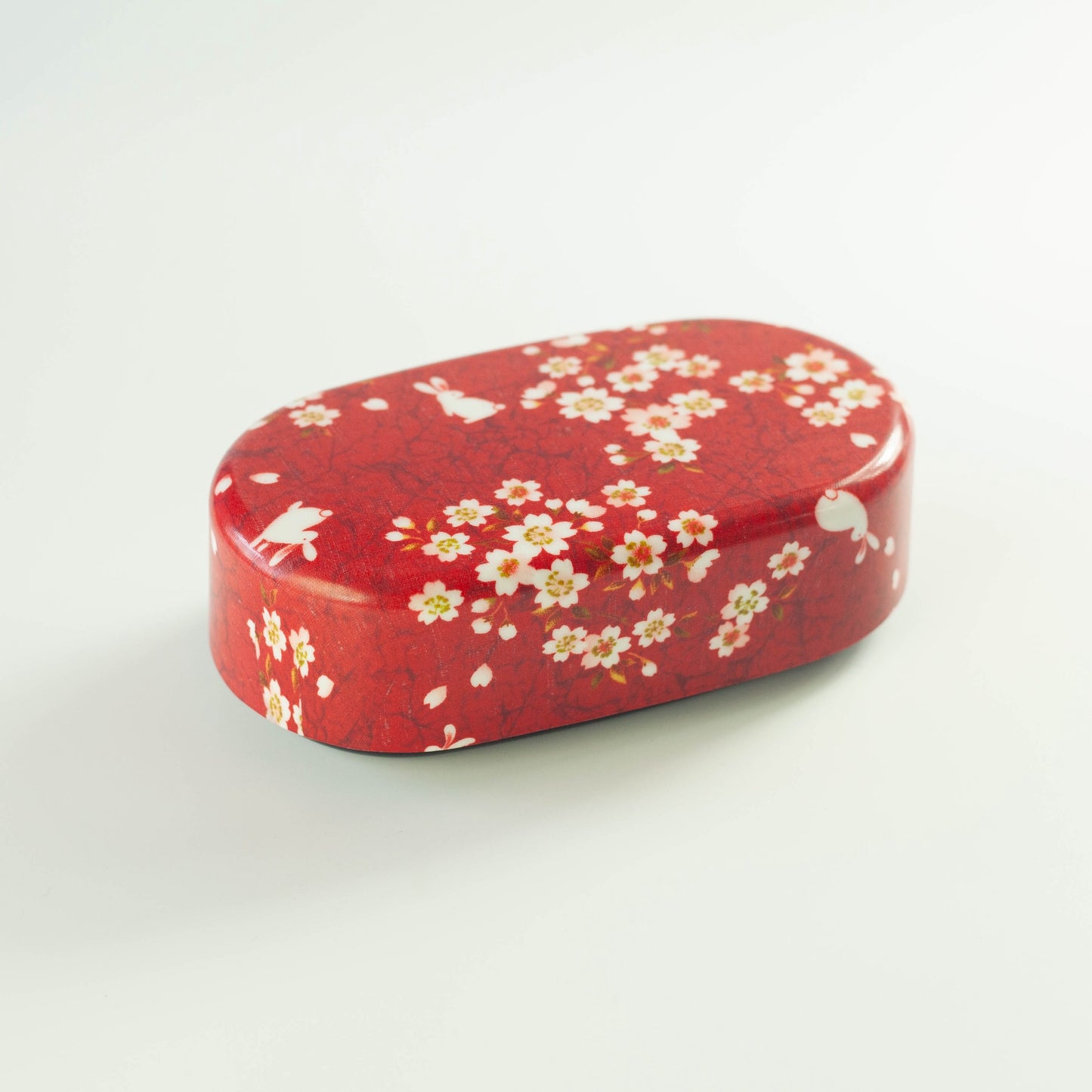 Caja Bento Ovalada Conejo Sakura 830ml | Rojo