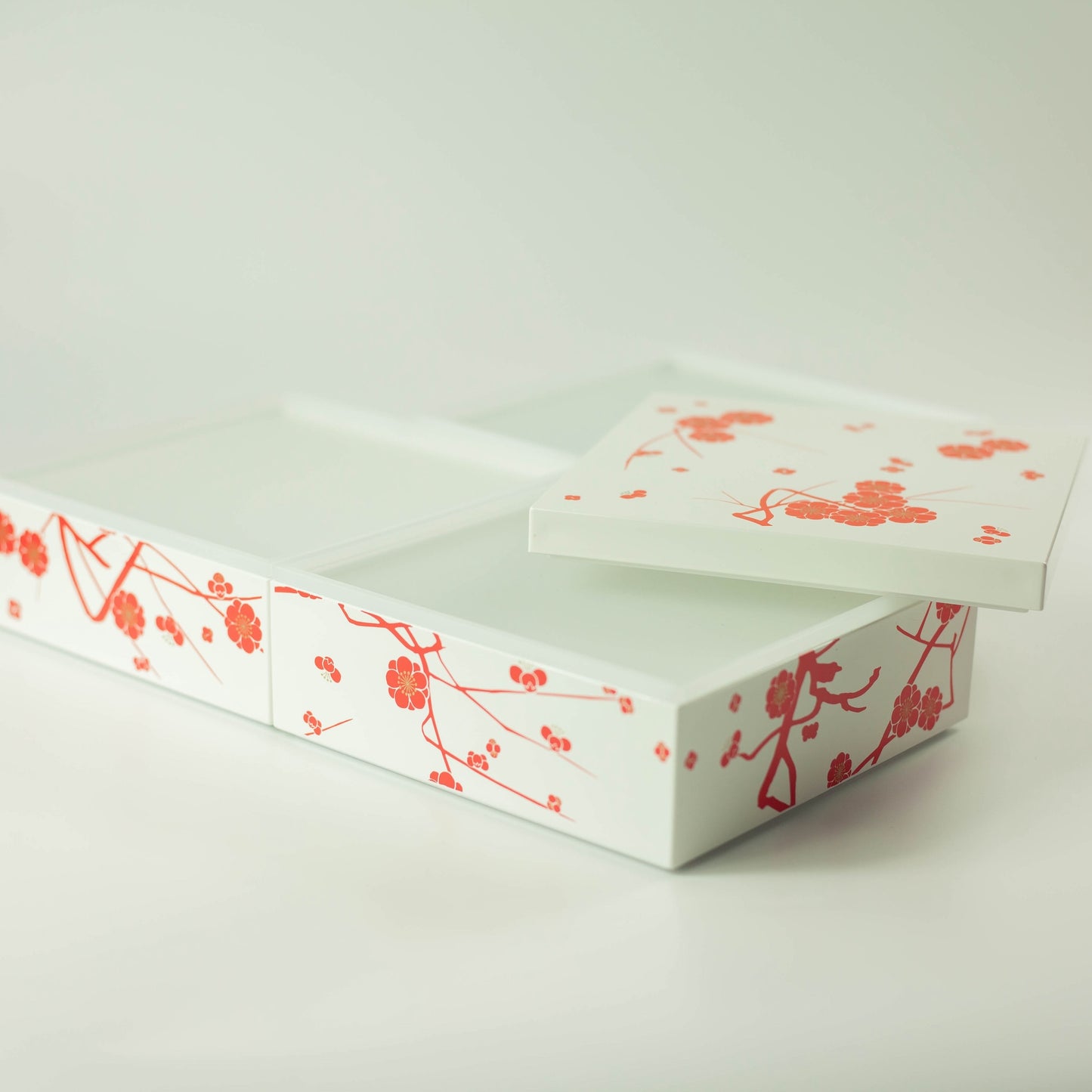 Caja Bento de Flor de Ciruelo | Blanco (15cm)