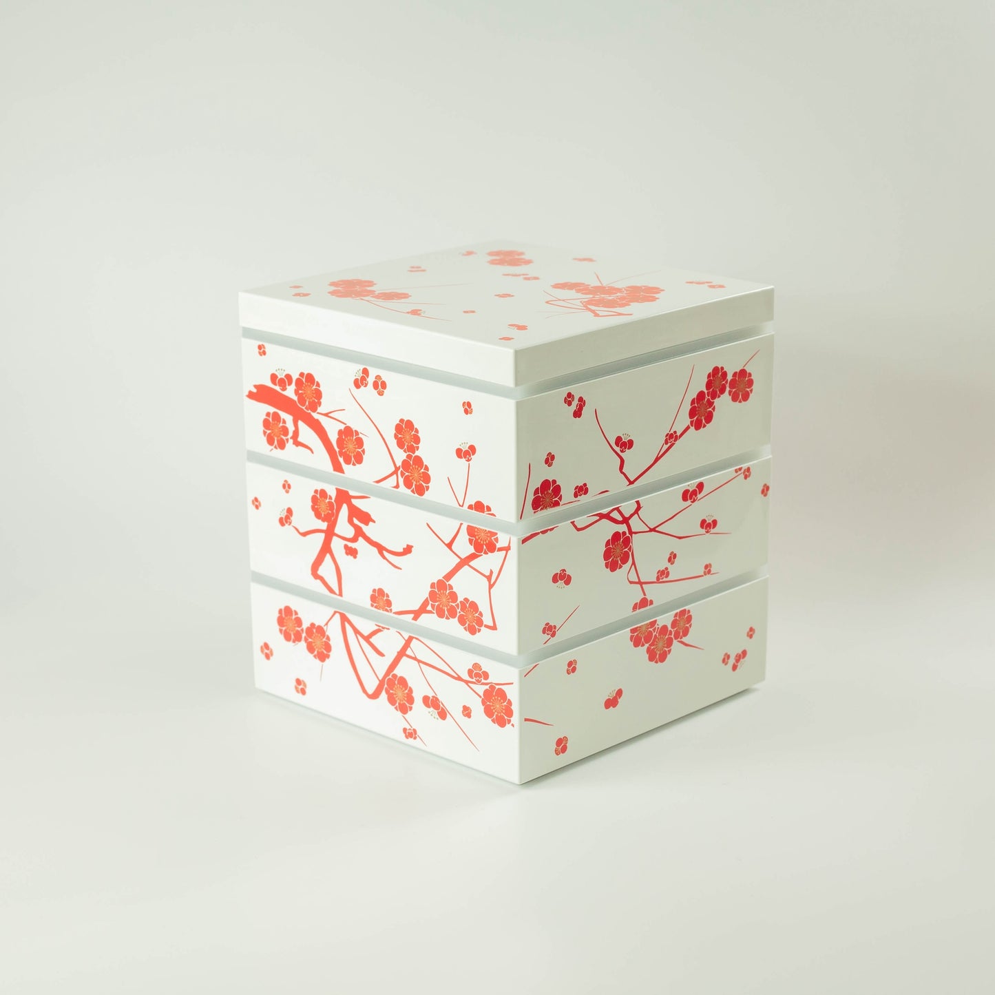 Caja Bento de Flor de Ciruelo | Blanco (15cm)