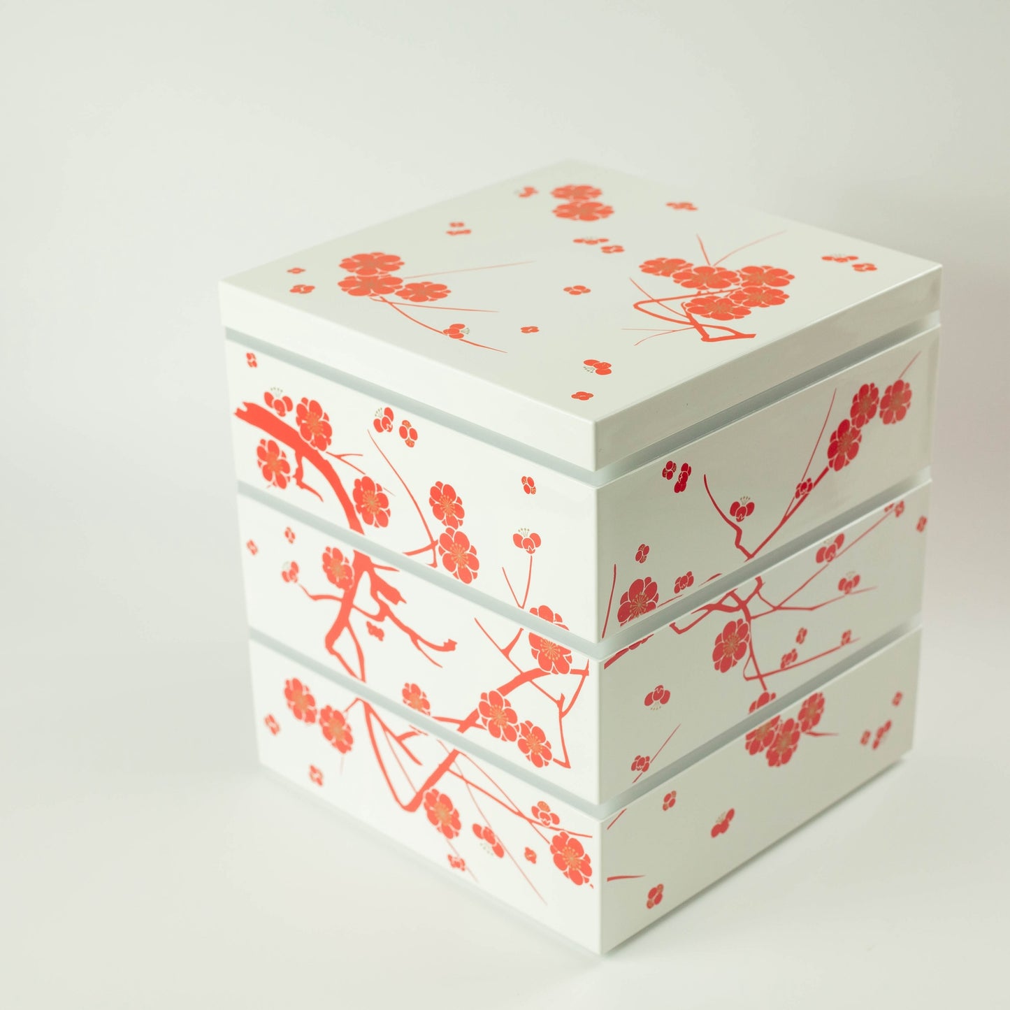 Caja Bento de Flor de Ciruelo | Blanco (15cm)