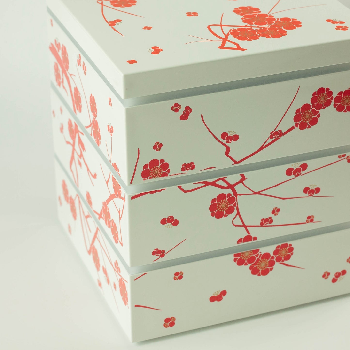 Caja Bento de Flor de Ciruelo | Blanco (15cm)