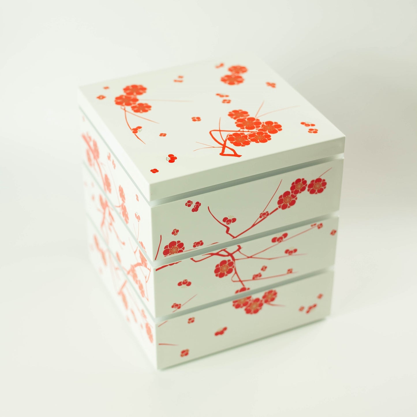 Caja Bento de Flor de Ciruelo | Blanco (15cm)