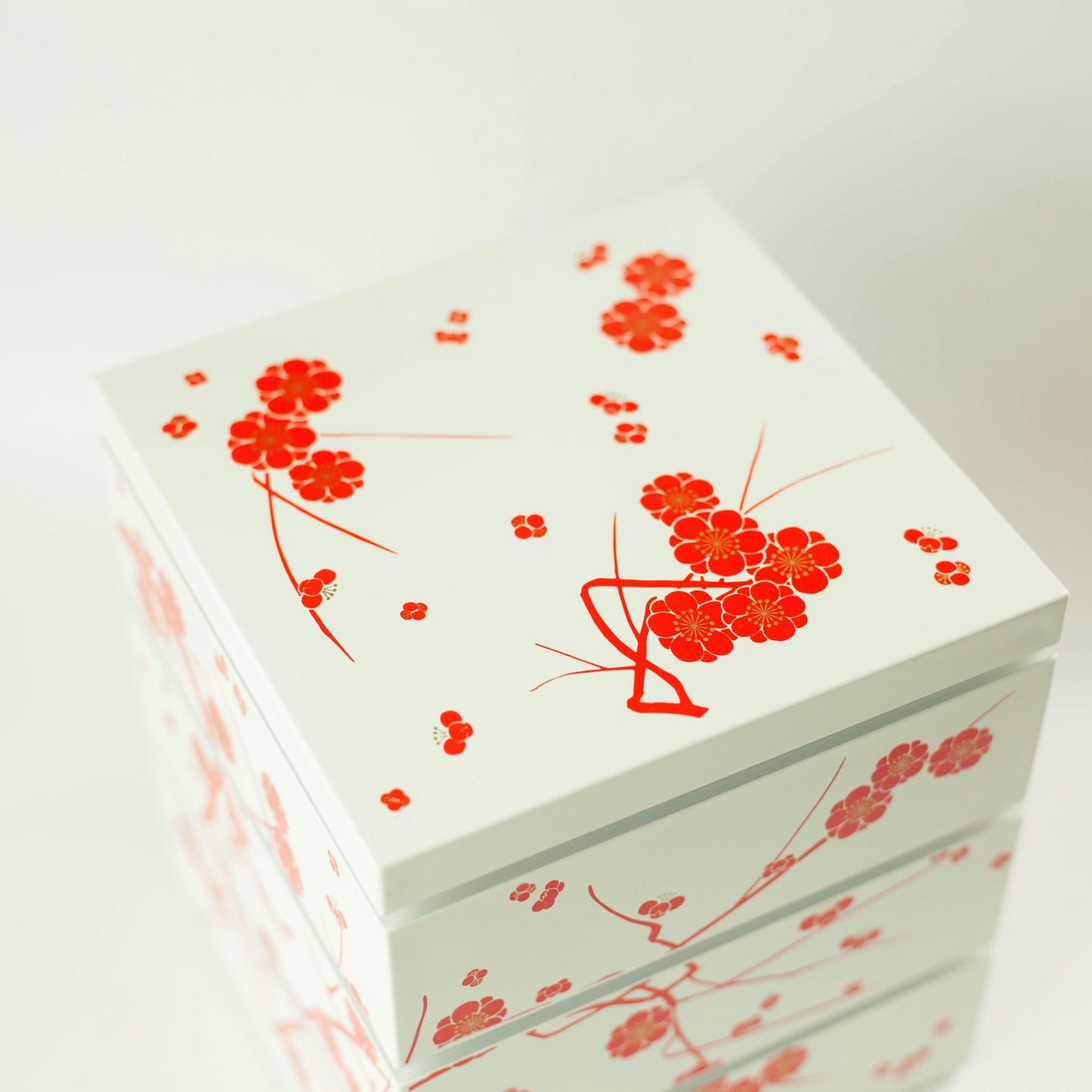 Caja Bento de Flor de Ciruelo | Blanco (15cm)