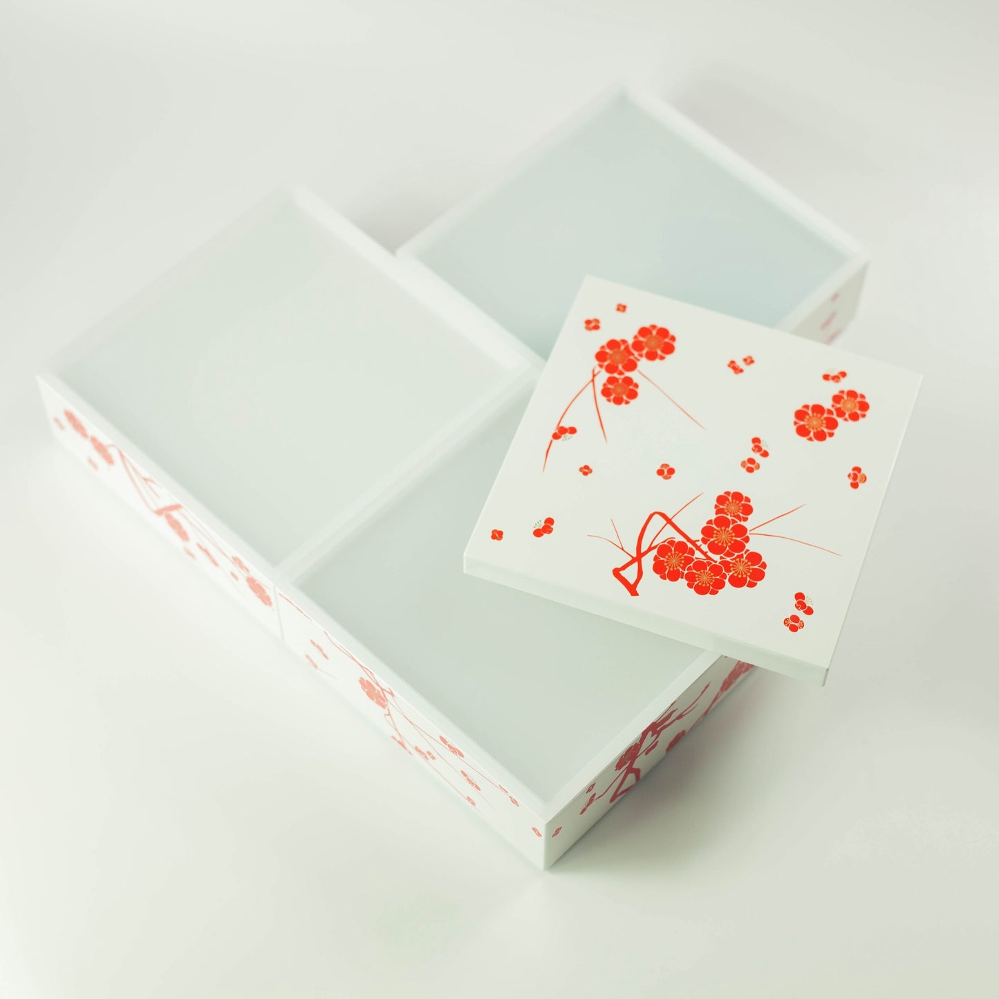 Caja Bento de Flor de Ciruelo | Blanco (15cm)