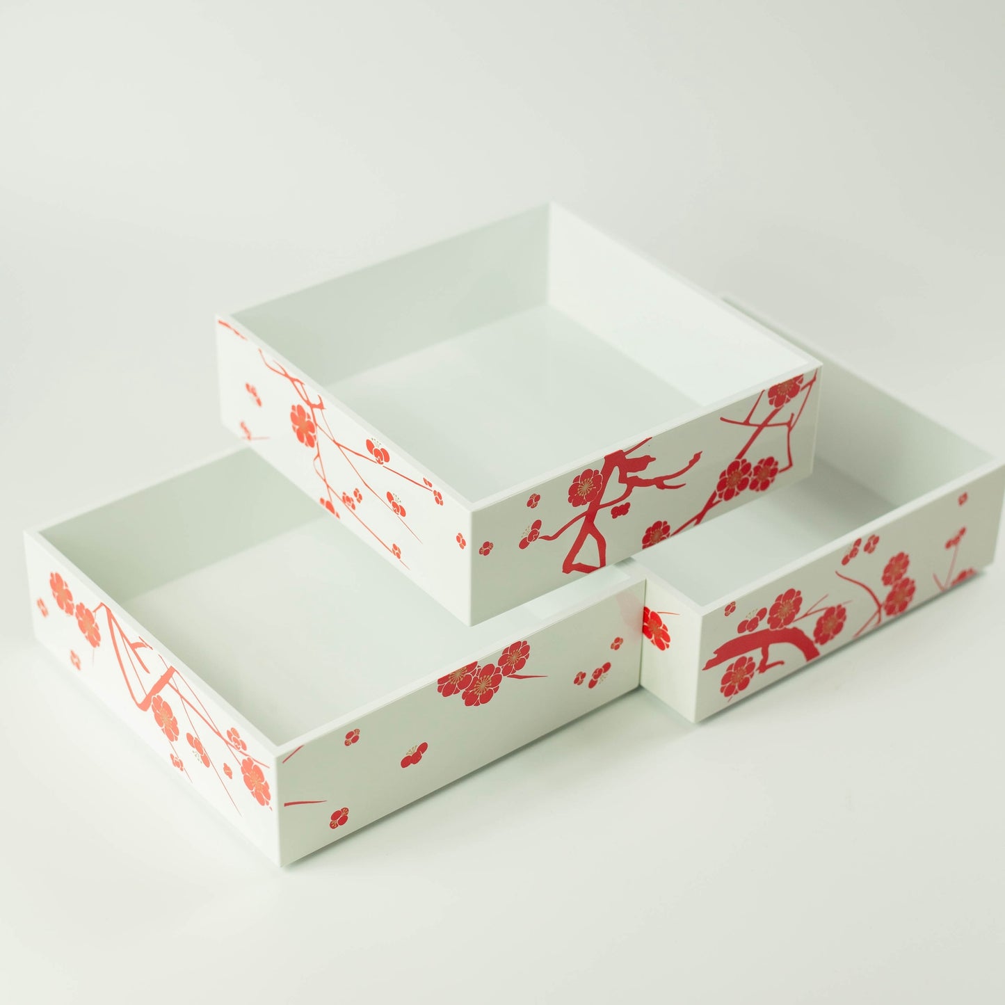 Caja Bento de Flor de Ciruelo | Blanco (15cm)