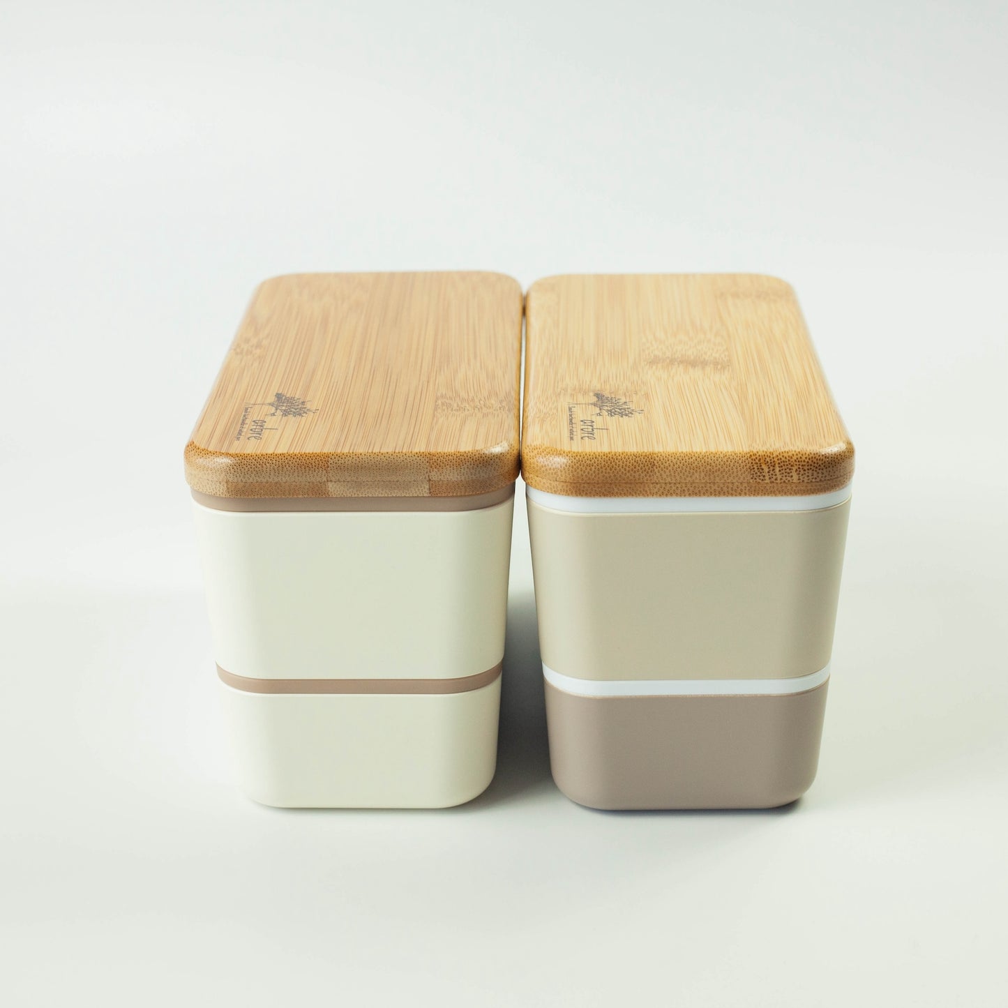 Arbre Compact Two-Tier Rectangular Bento Box | Cream (730ml)