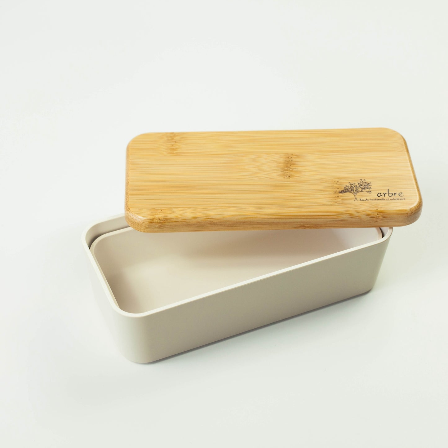 Arbre Compact Two-Tier Rectangular Bento Box | Beige (730ml)