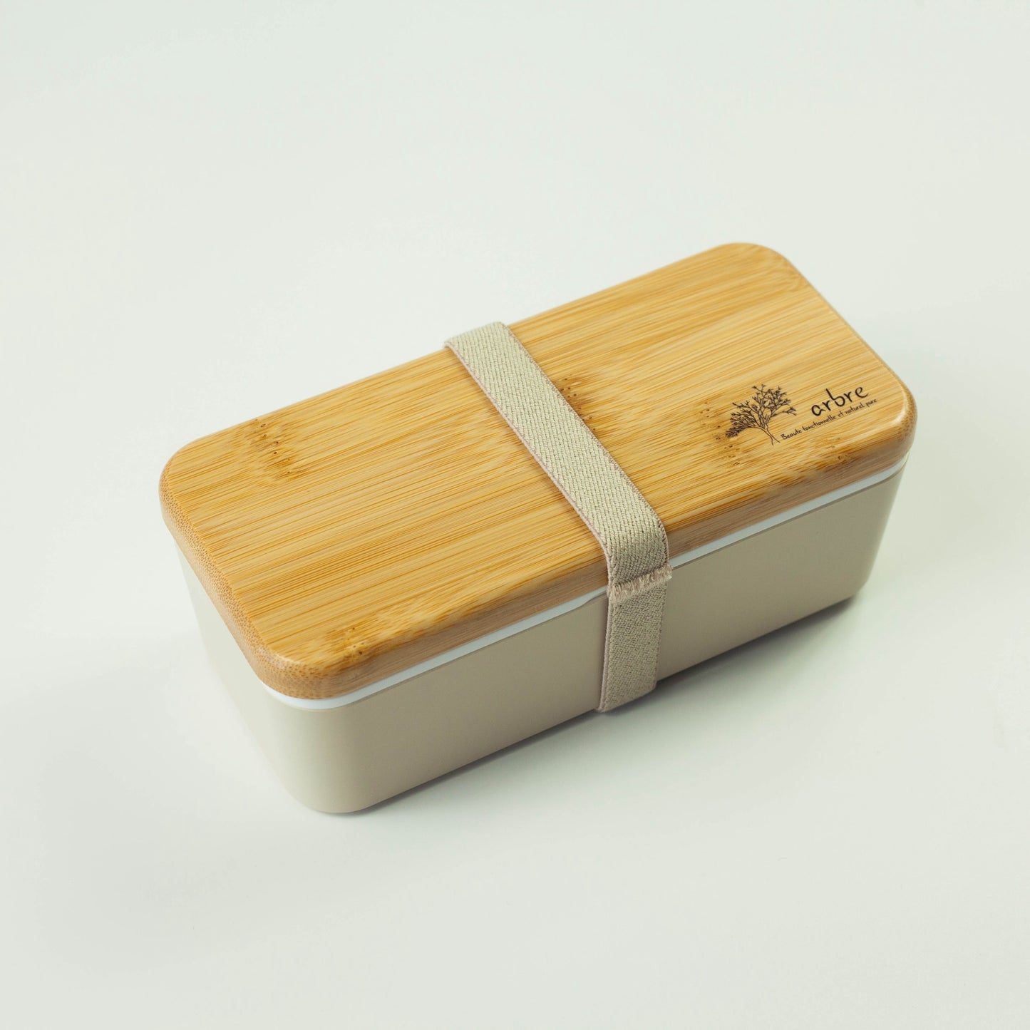 Arbre Compact Two-Tier Rectangular Bento Box | Cream (730ml)