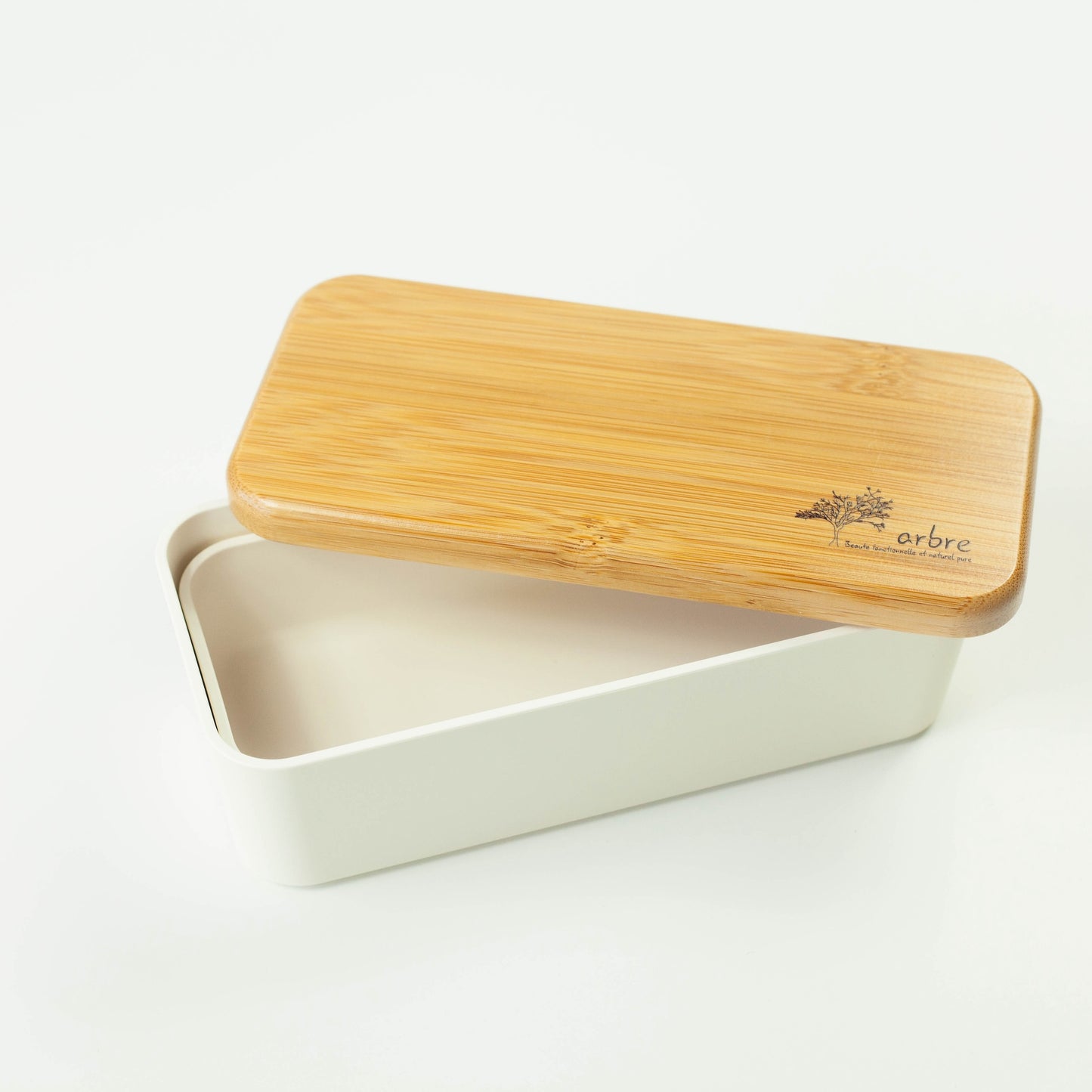 Arbre Compact Two-Tier Rectangular Bento Box | Cream (730ml)