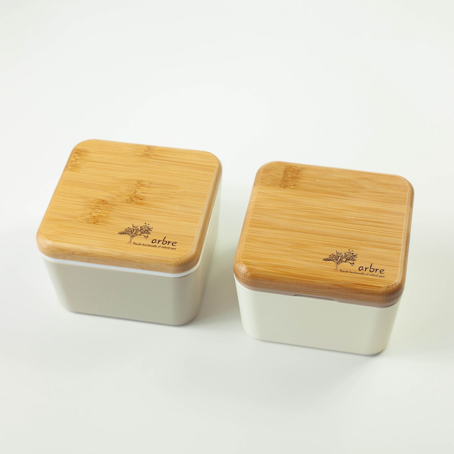 Arbre Compact Two-Tier Square Bento Box | Beige (600ml)