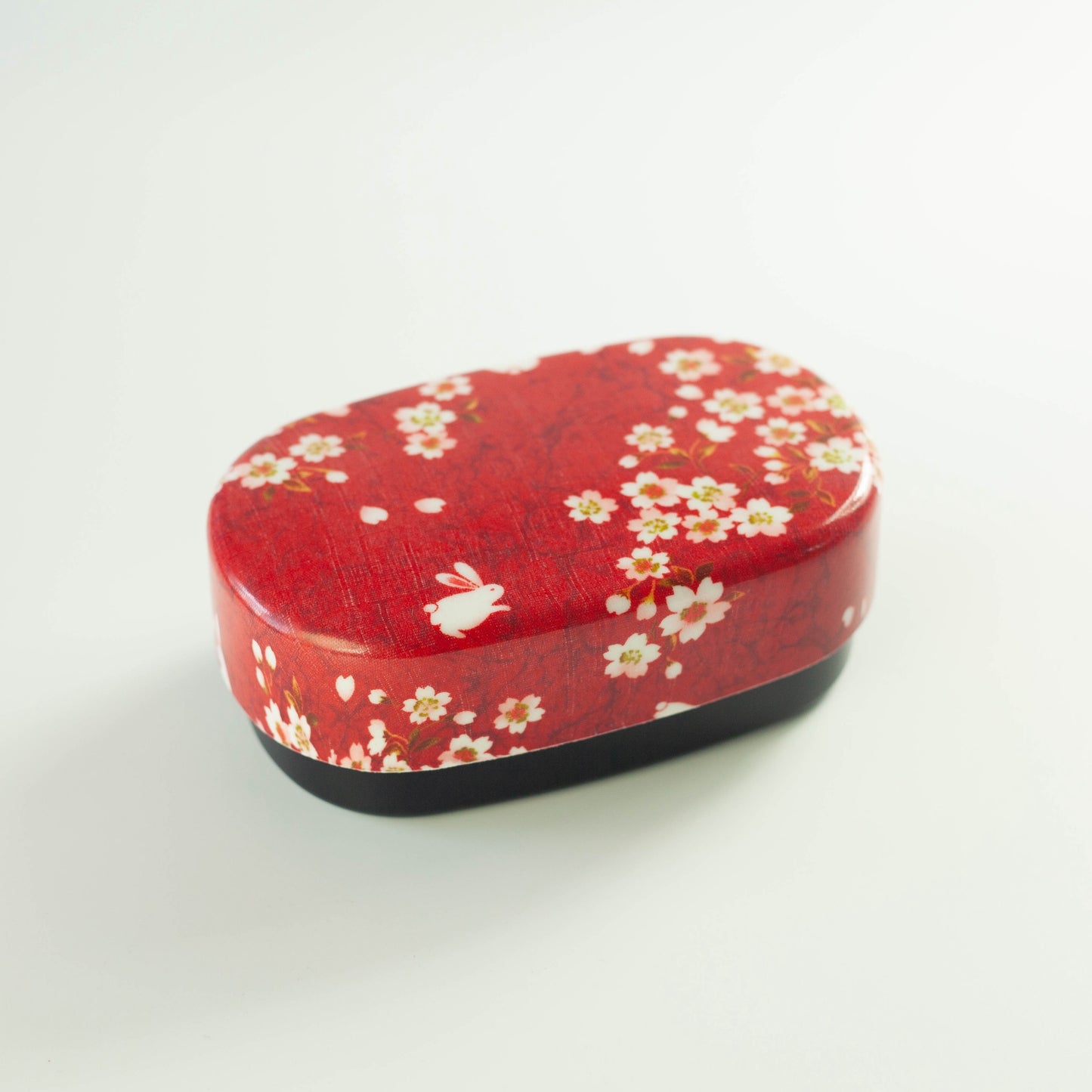 Caja Bento Ovalada Conejo Sakura 570ml | Rojo