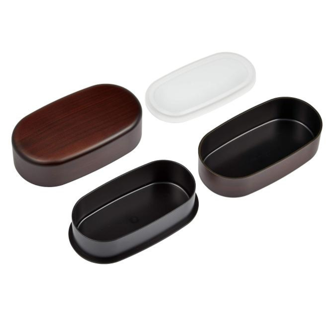 Two-tier Oval Lunch Box | Jumbo Mokume, 830ml
