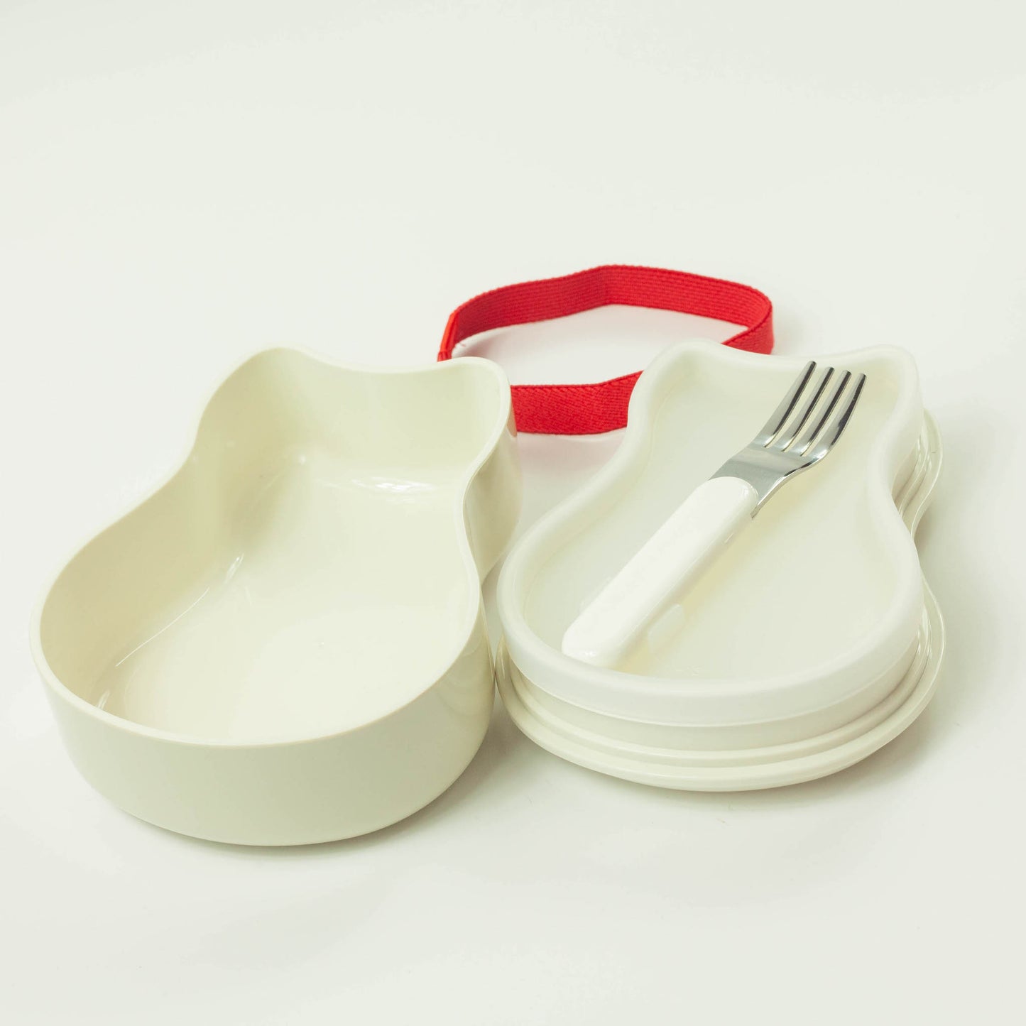 Caja Bento de dos niveles Maruko Cat | Blanco