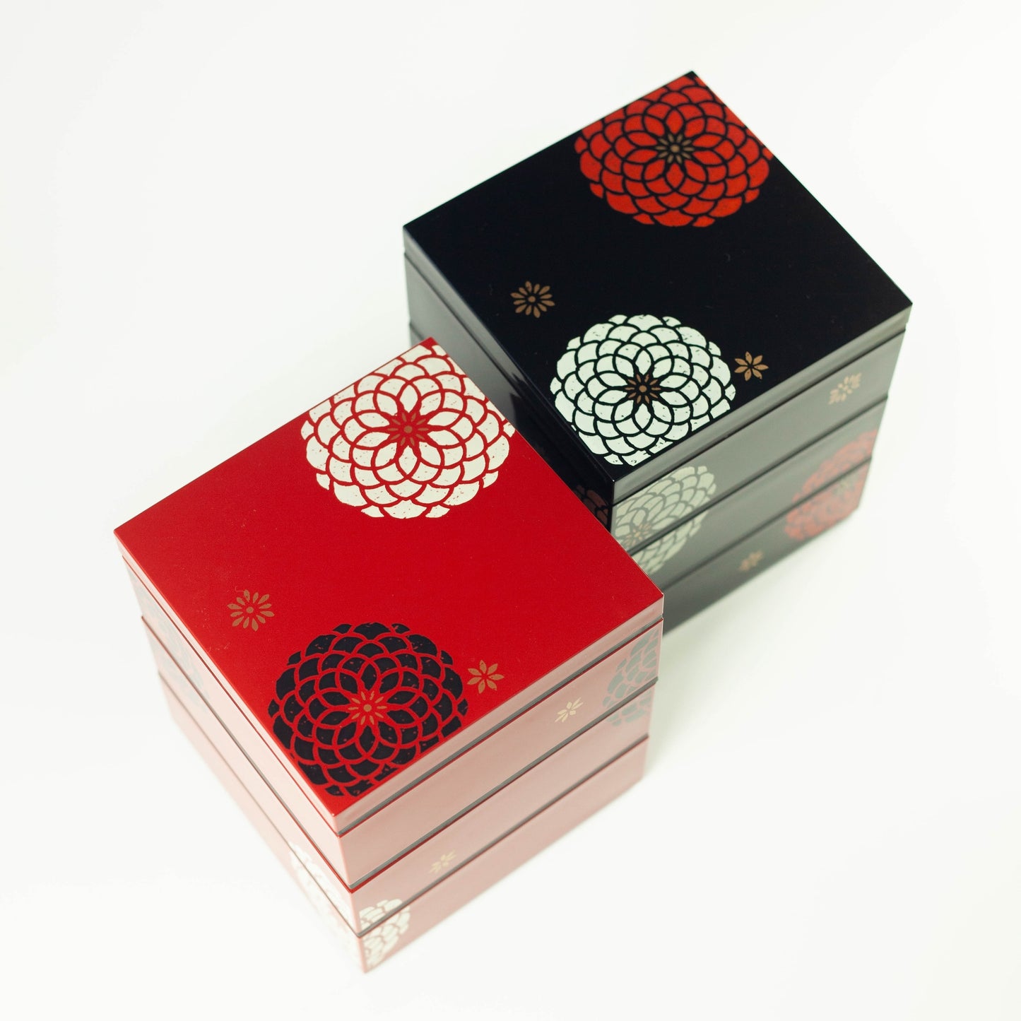 Ojyu Three Tier Picnic Box Medium | Red (15cm)