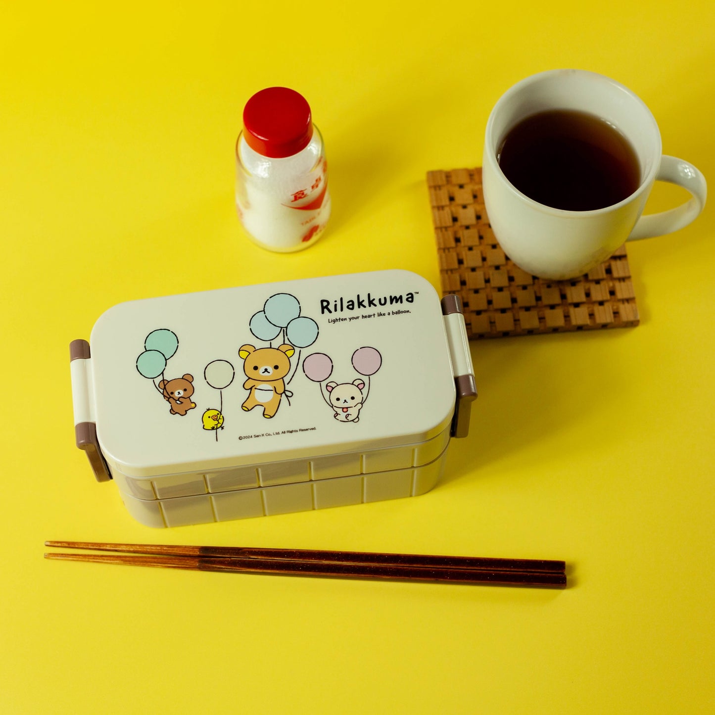 Caja Bento de dos niveles Rirakkuma | 600ml