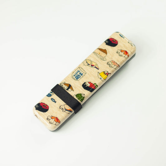 Juego de palillos y cucharas originales Sushi Neko