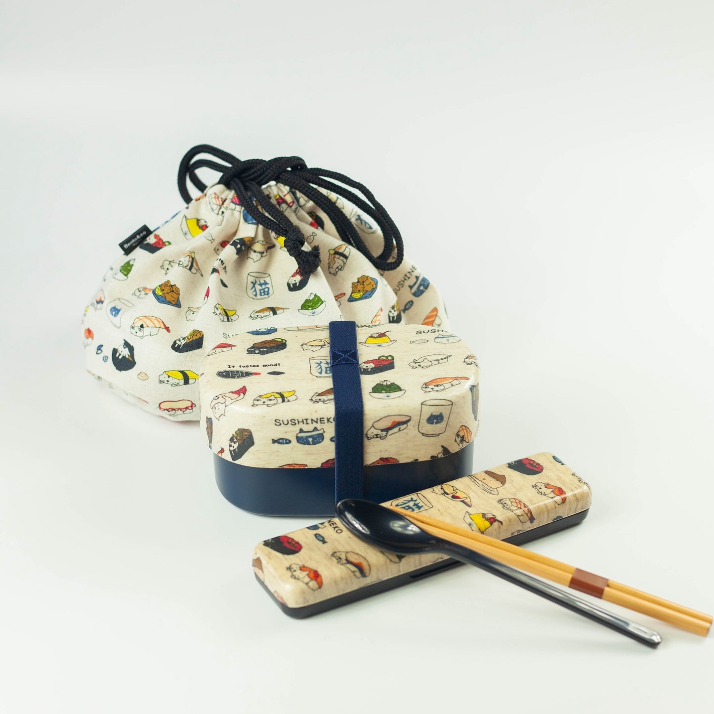 Original Two Tier Bento Bundle | Sushi Neko 570ml