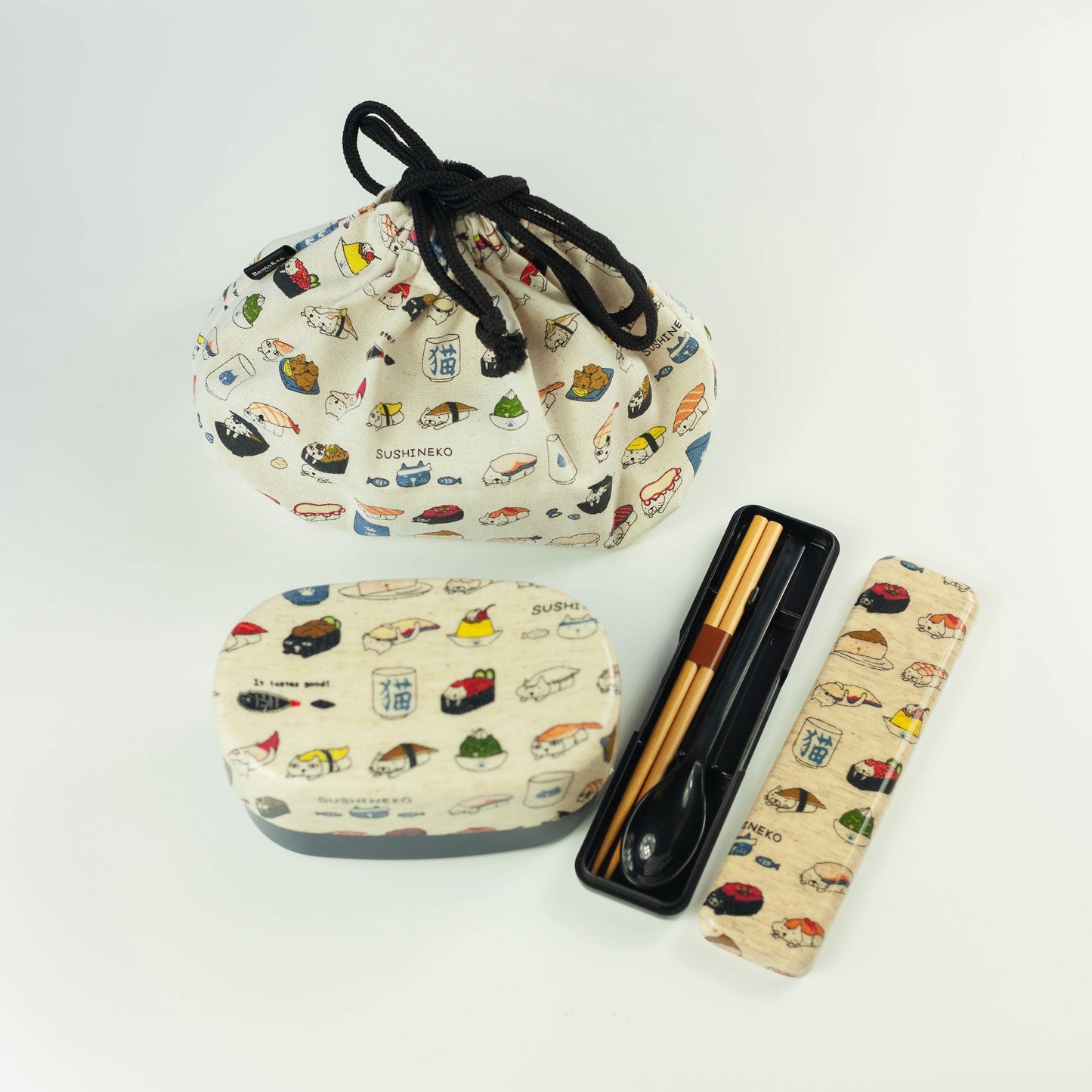 Original Two Tier Bento Bundle | Sushi Neko 570ml