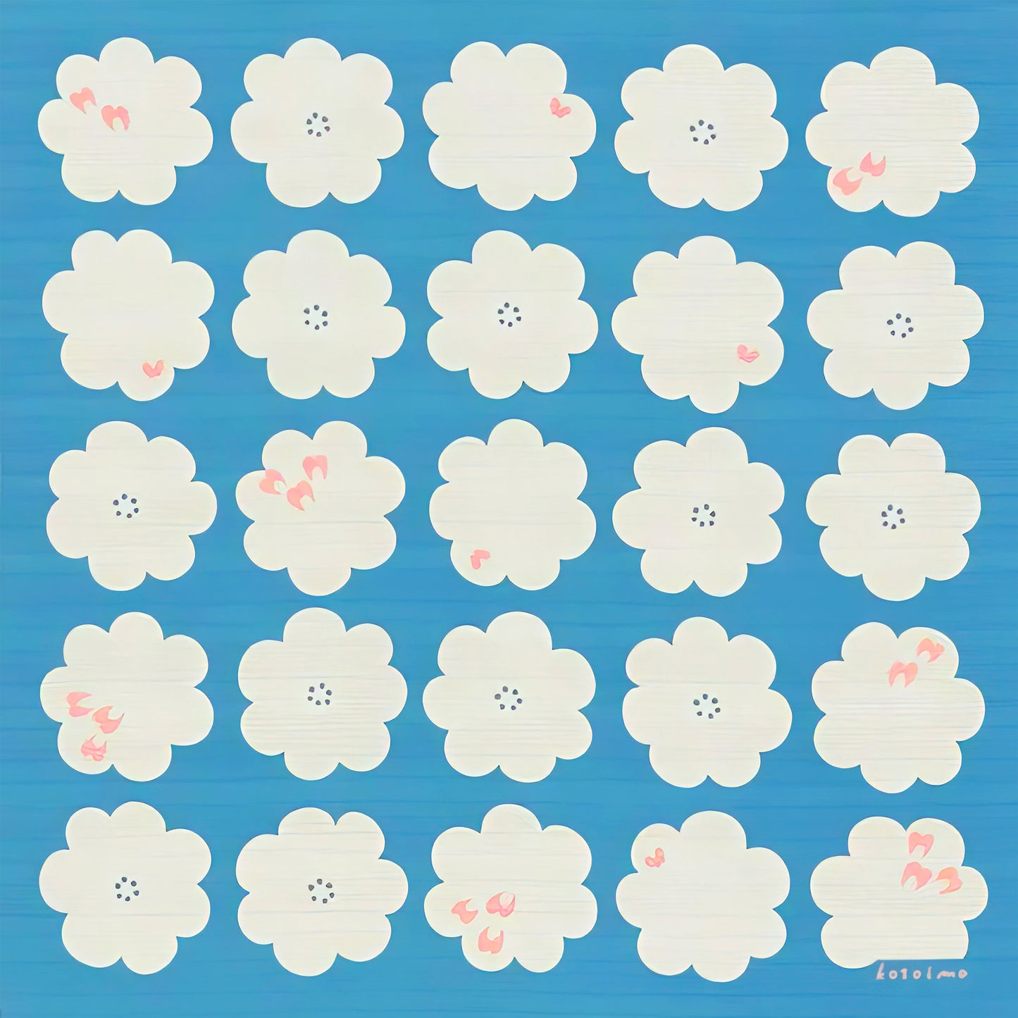 Kotoima Furoshiki 50cm | Hanatori (blue)