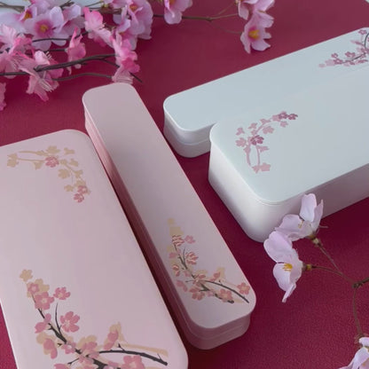 Sakura One-tier Slim Bento Box (550mL) | White