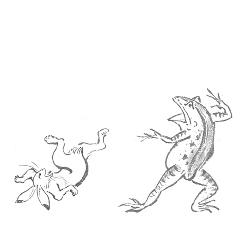 Chojyugiga Rabbit Frog Monkey Furoshiki 68cm | Red