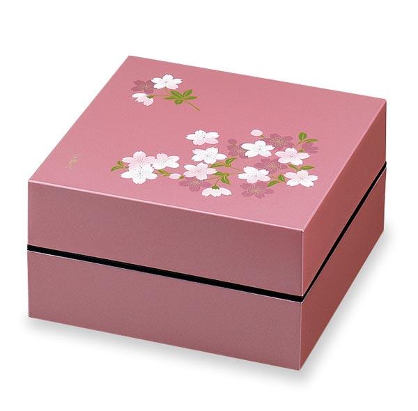 Two-Tier Cherry Blossom Square Bento Box | Purple