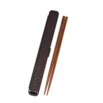 Ajiro Rectangle Chopsticks Set Large | Dark Brown by Hakoya - Bento&co Japanese Bento Lunch Boxes and Kitchenware Specialists