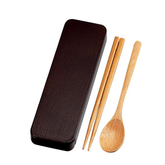 Wooden Chopstick and Spoon Set | Dark Brown