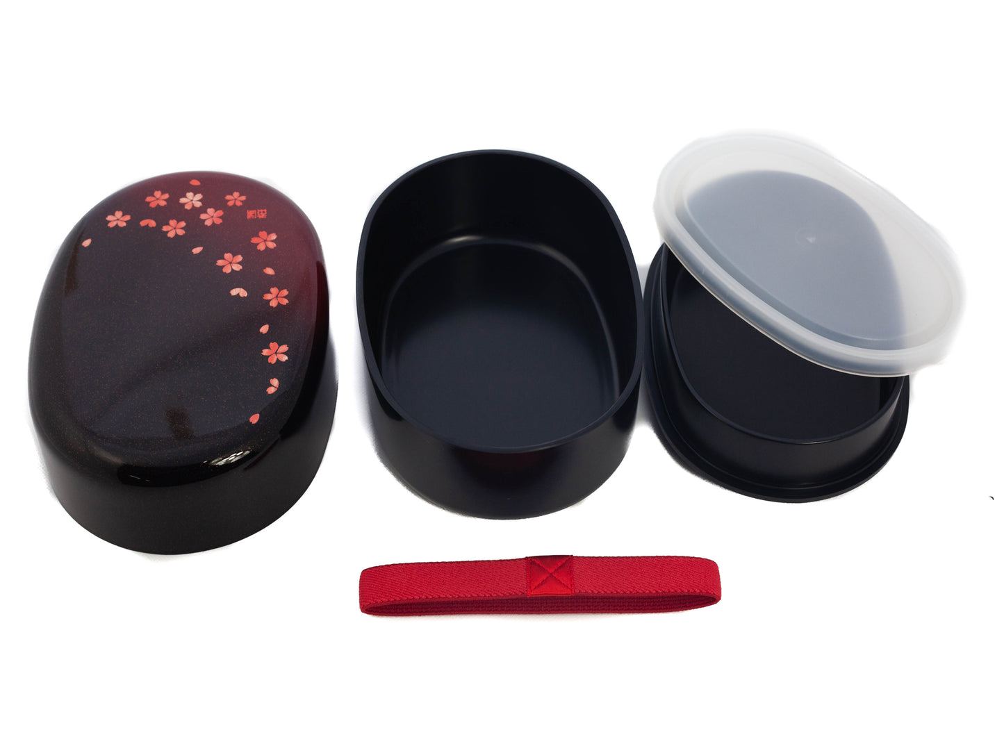 Caja Bento ovalada con pétalos de Sakura | 570ml