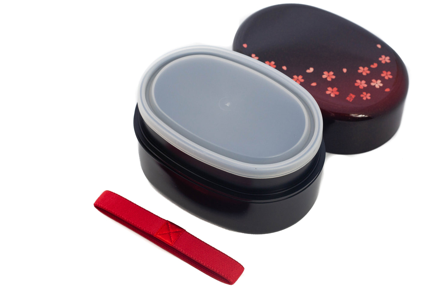 Caja Bento ovalada con pétalos de Sakura | 570ml