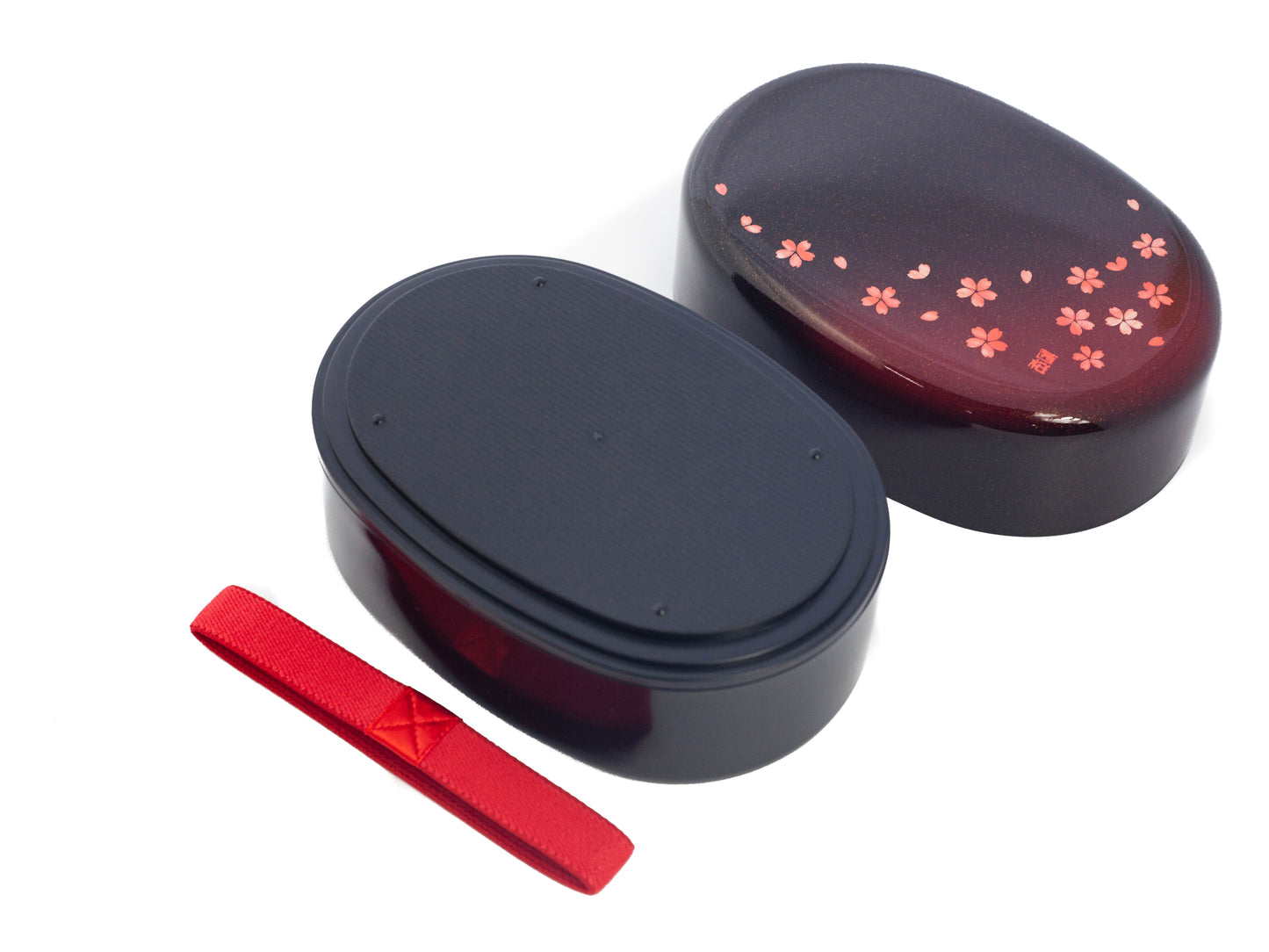Caja Bento ovalada con pétalos de Sakura | 570ml