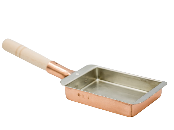 Copper Tamagoyaki Egg Pan Square with Wooden Handle