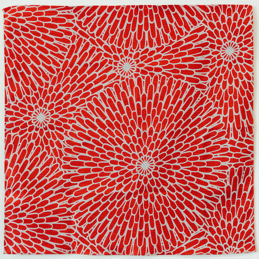 Isa Monyo Reversible Furoshiki 48cm | Kiku Red & Blue