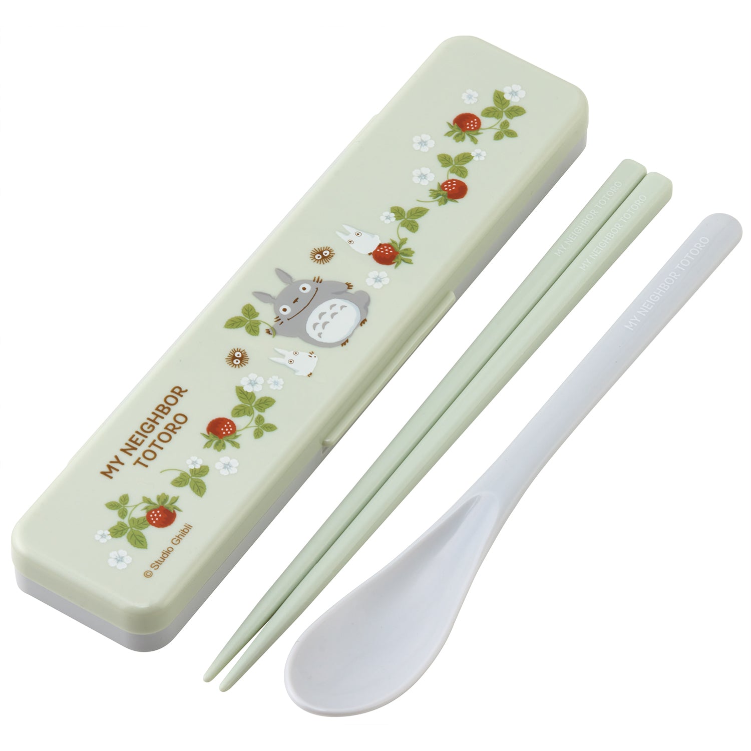 3-in-1 Stainless Steel Fork Spoon Chopsticks Set Portable Utensils with Pen Box - Silver Tone, Green