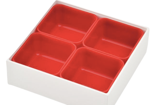 Inner Compartment Set for Ojyu Three Tier Picnic Box Large (18cm) | Red