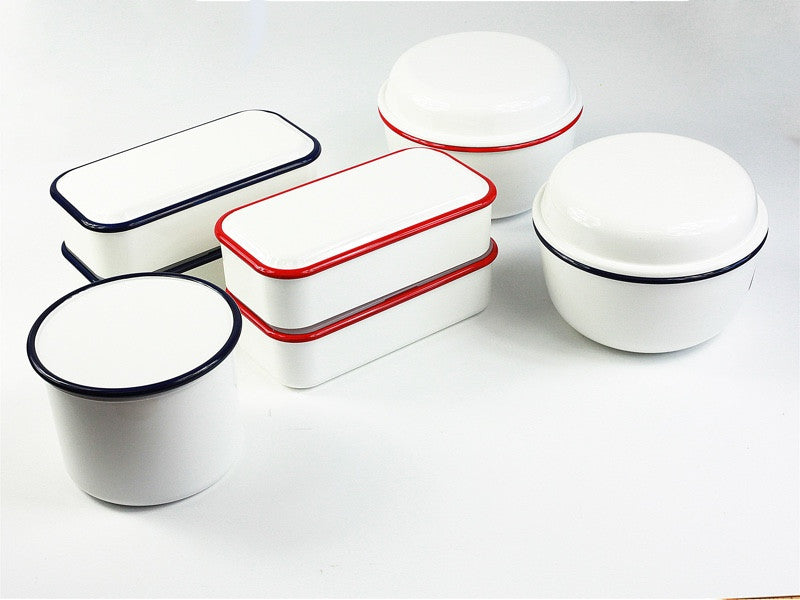 Takenaka Retro Moda Lunch Box | White & Navy by Takenaka - Bento&co Japanese Bento Lunch Boxes and Kitchenware Specialists