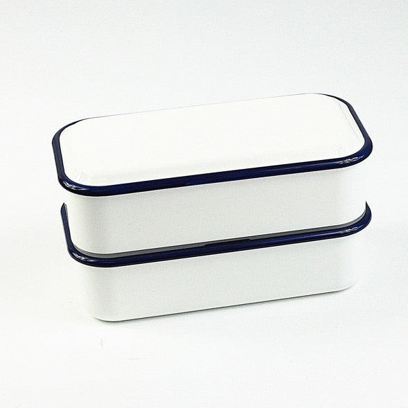 TAKENAKA Retro Moda Lunch Box | White & Navy