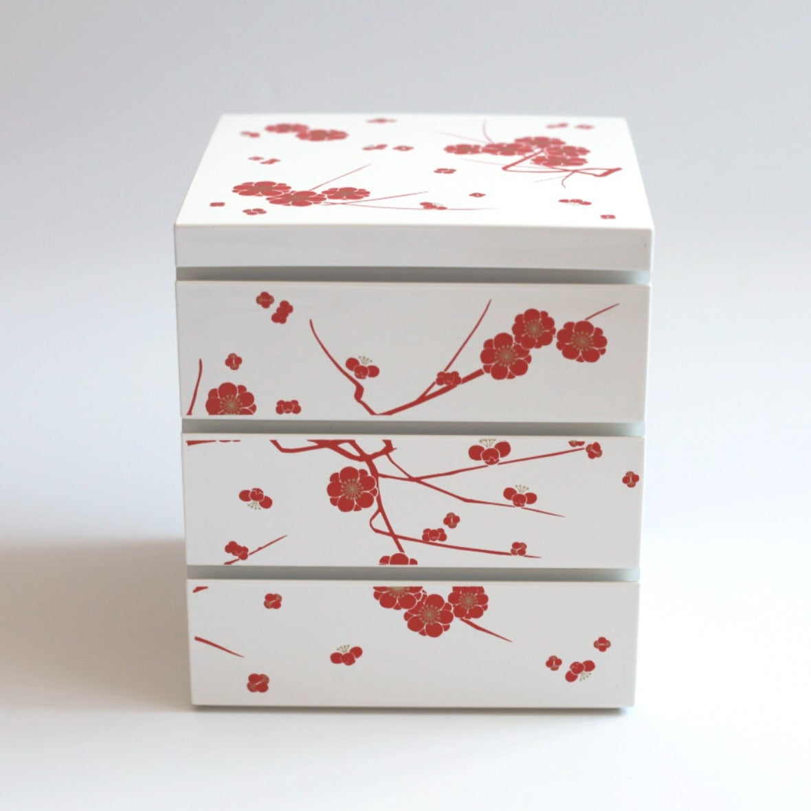 Caja Bento de Flor de Ciruelo | Blanco (15cm)