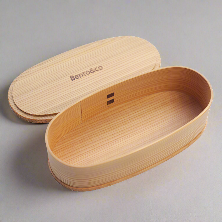 Bamboo Bento Box w/Built-In Utensils (Min Qty 24)