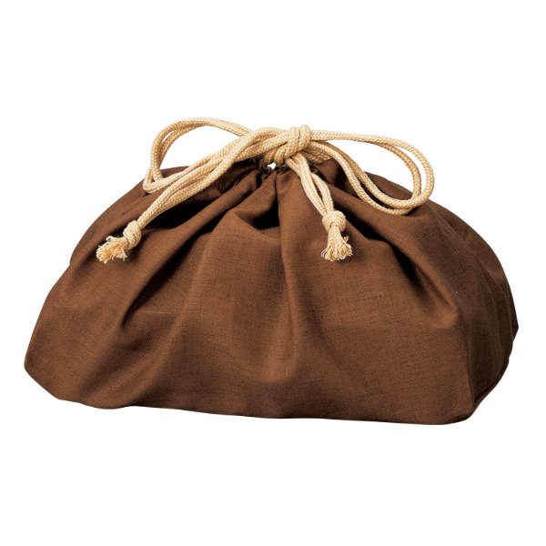 XL Linen Drawstring Lunch Bag | Brown