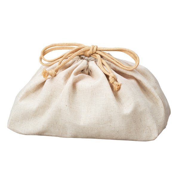 XL Linen Drawstring Lunch Bag | Ivory