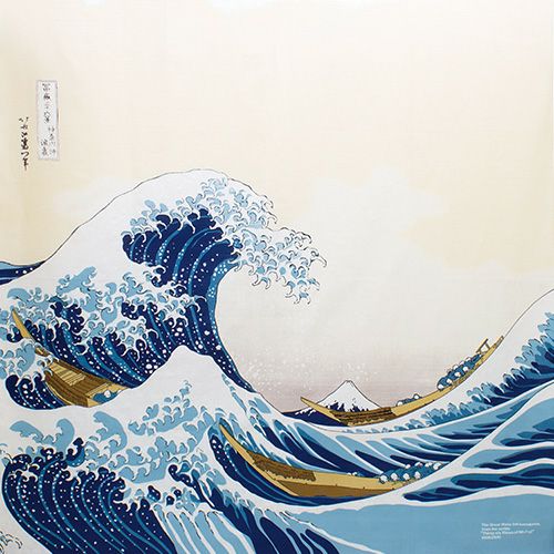 Kunst Furoshiki 48cm | Die große Welle vor Kanagawa