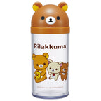 Clear bottle with Rilakkuma character design on a white background