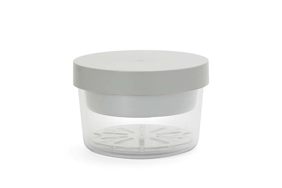 Gel-Cool Round Salad Case with an oyster grey lid