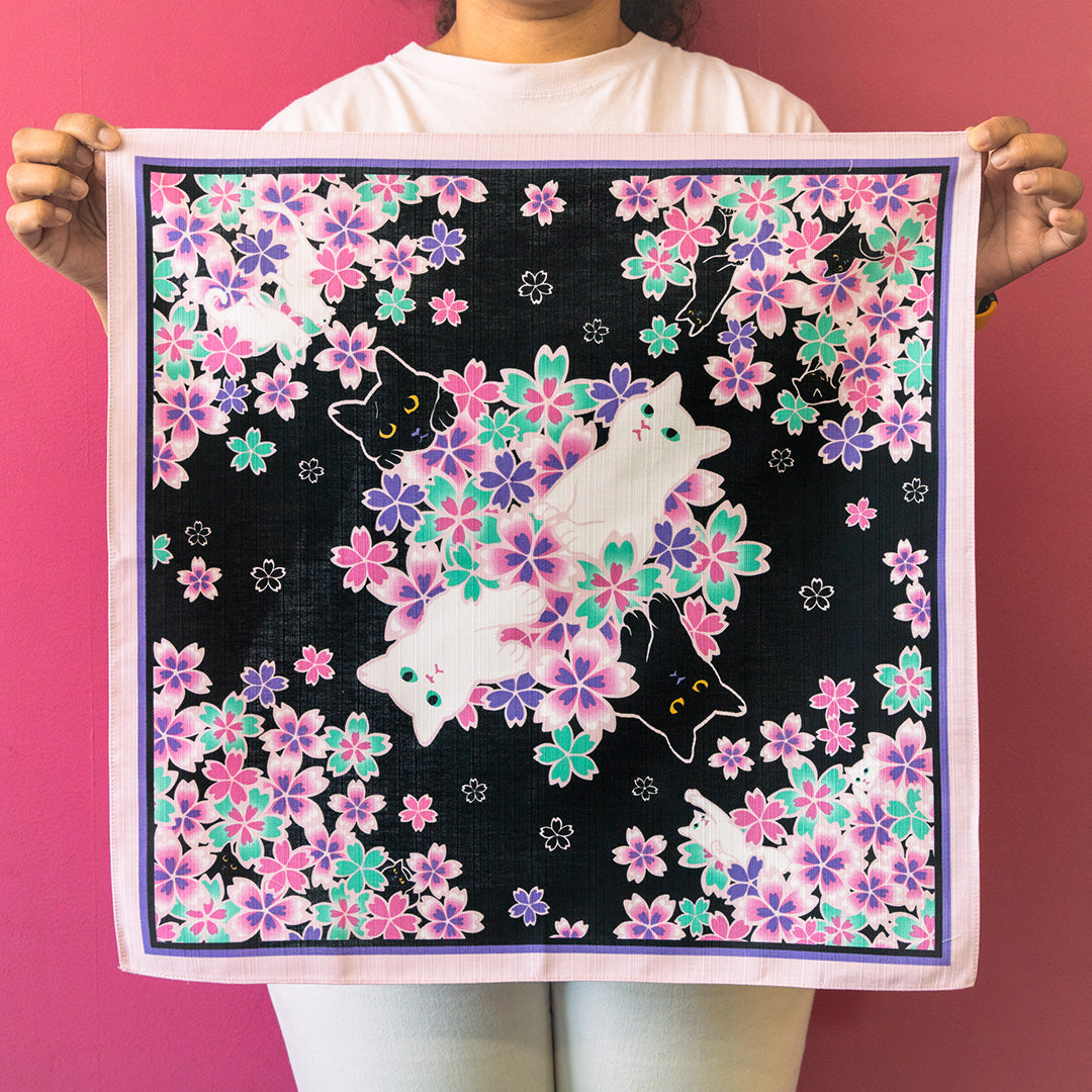 Furoshiki de gatos de la tarde de 50 cm