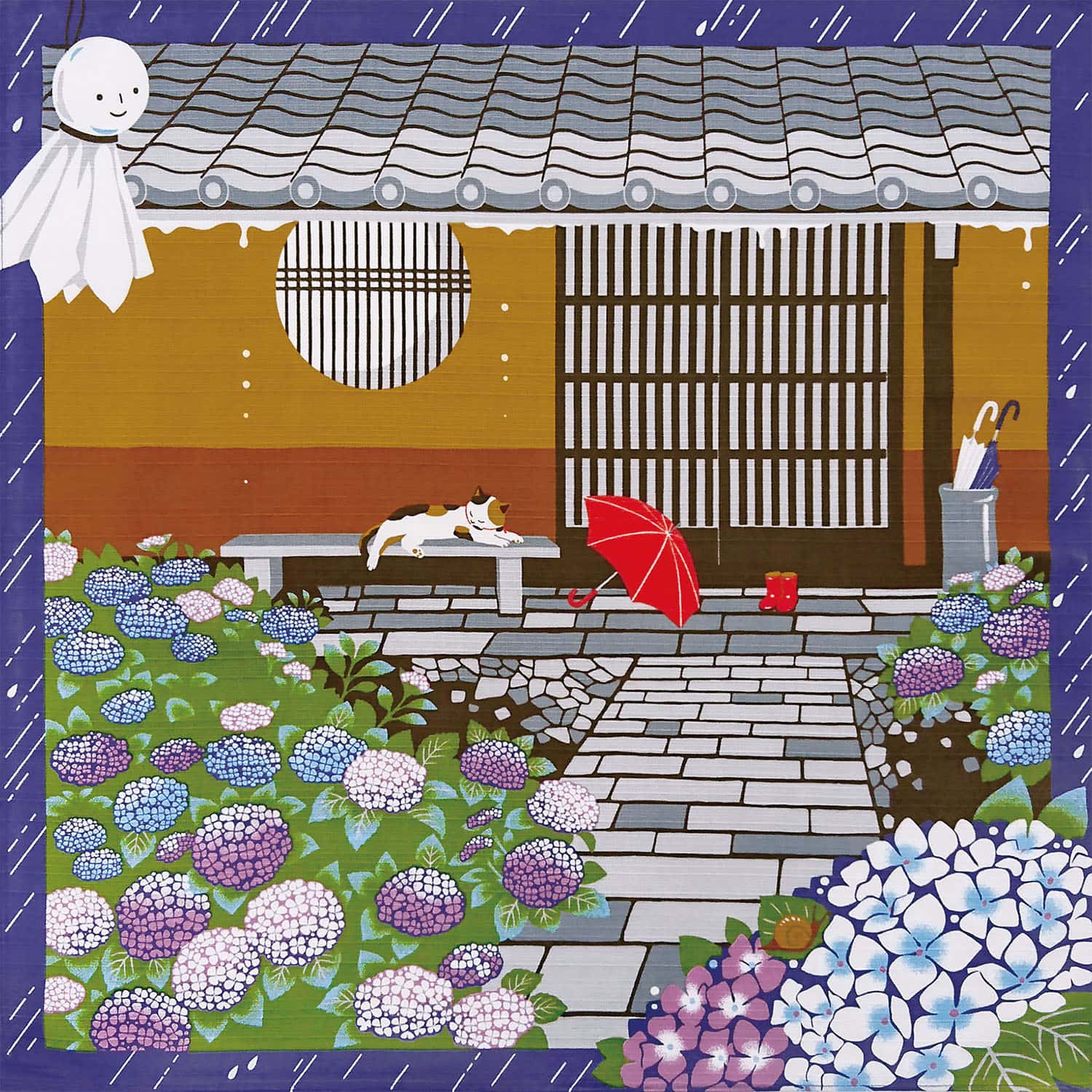 Mikeneko Tsuyu Furoshiki 50cm