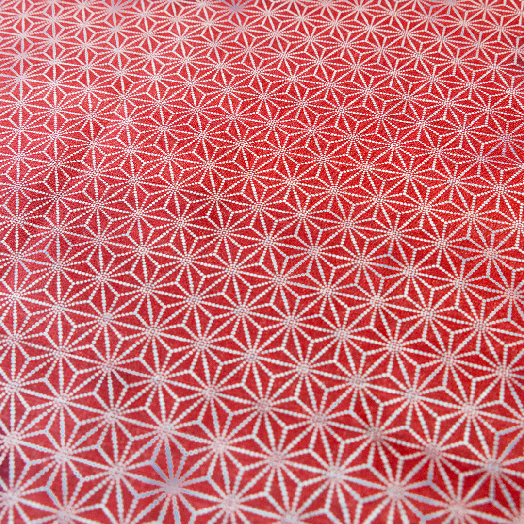 Furoshiki de doble cara de 50 cm | Asanoha Sakura azul marino y rojo